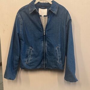 Zara Dark Blue Denim Zip Jacket